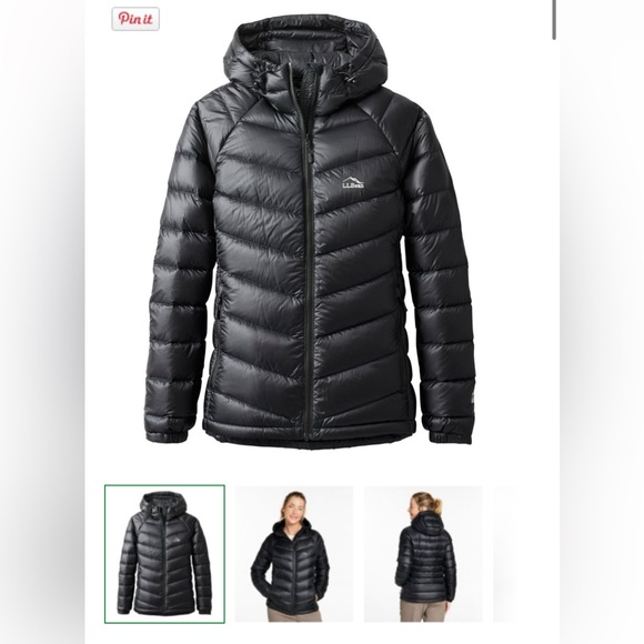 L.L. Bean Women's Ultralight 850 Down Hooded Jacket in Black - Picture 1 of 6
